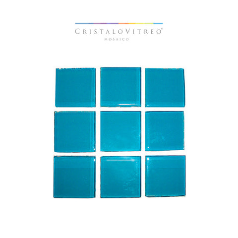 Cristalo Vitreo – Mosaico Color Azul Cancun 2.5 X 2.5