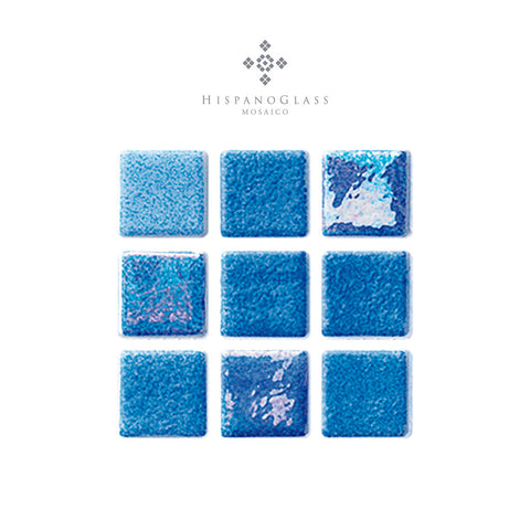 Hispano Vitreo – Mosaico Niebla Destellos Azul Claro 2.5 X 2.5