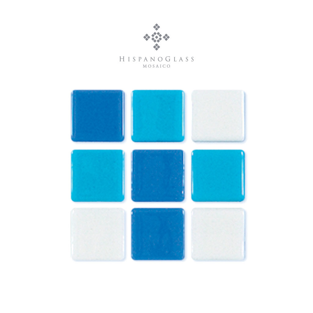 Hispano Vitreo - Mosaico Mezcla Barza Liso 2.5 X 2.5