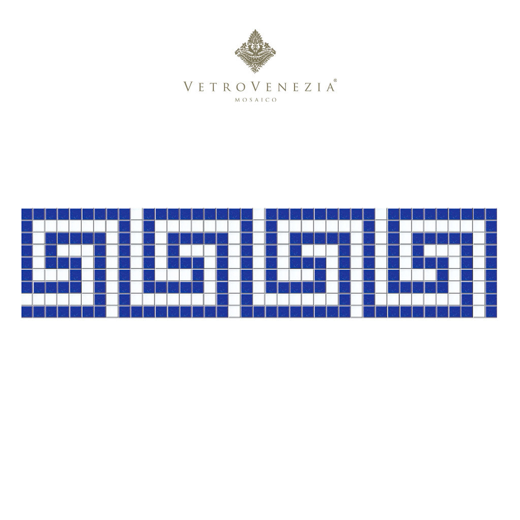 Vetro Venezia: Cenefa Laberinto en Mosaico Veneciano 2×2