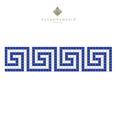 Vetro Venezia: Cenefa Laberinto en Mosaico Veneciano 2×2
